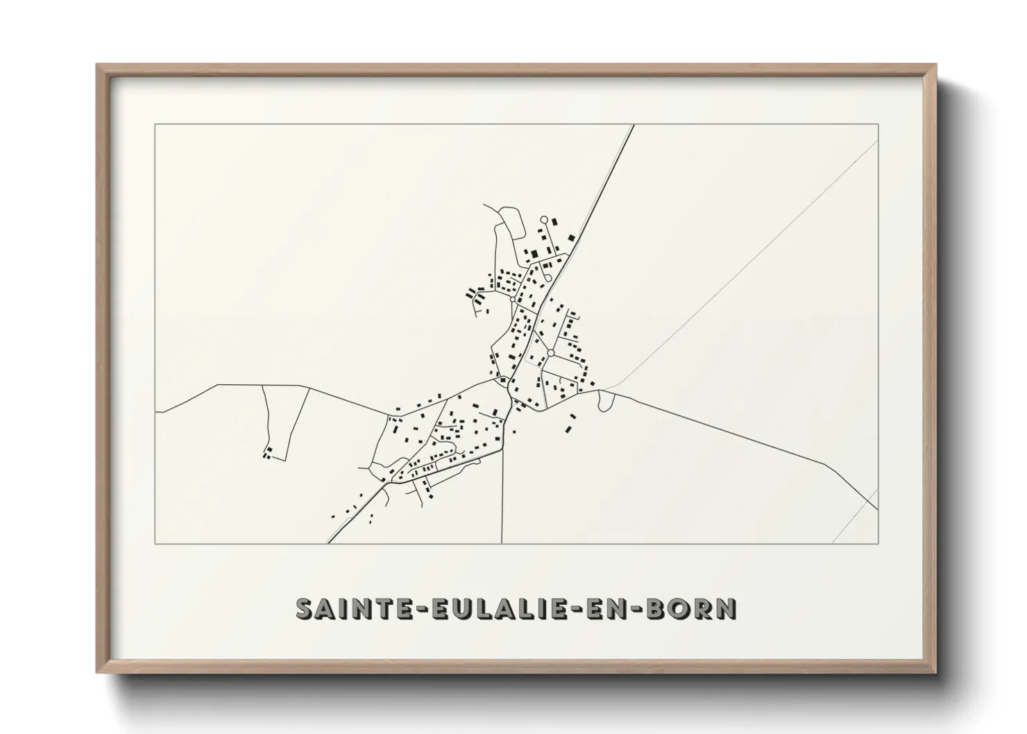 Une affiche de carte sur Sainte-Eulalie-en-Born