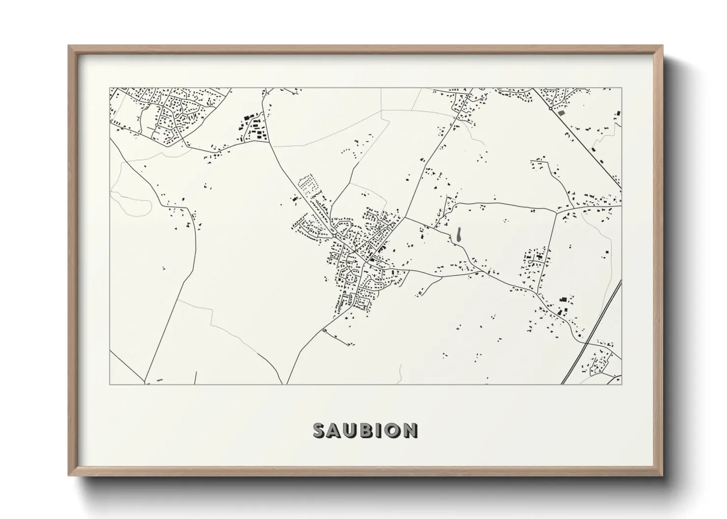 Une affiche de carte sur Saubion