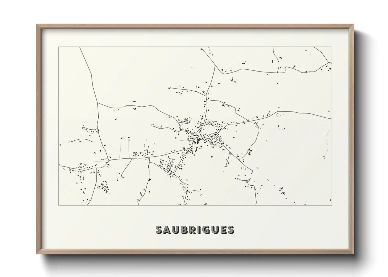Une affiche de carte sur Saubrigues