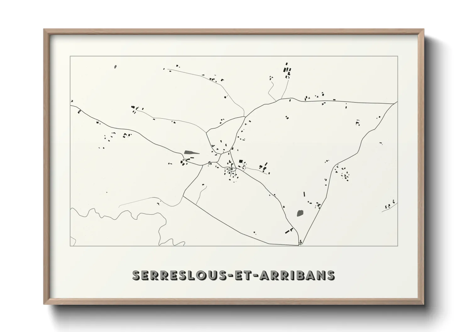Une affiche de carte sur Serreslous-et-Arribans
