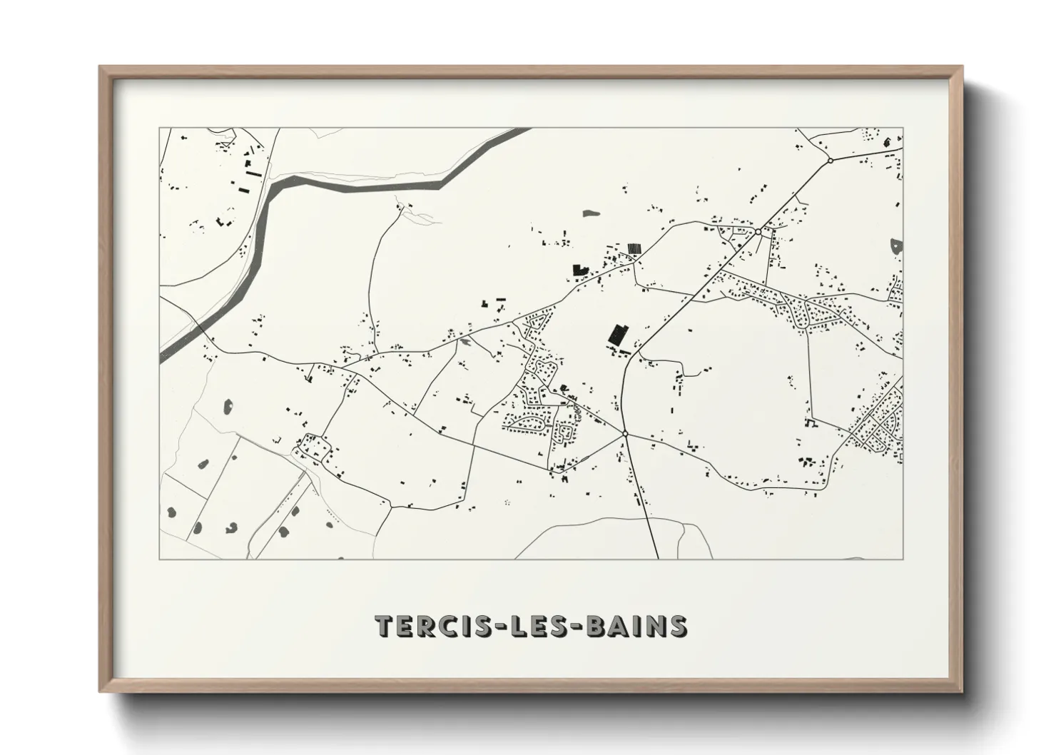 Une affiche de carte sur Tercis-les-Bains
