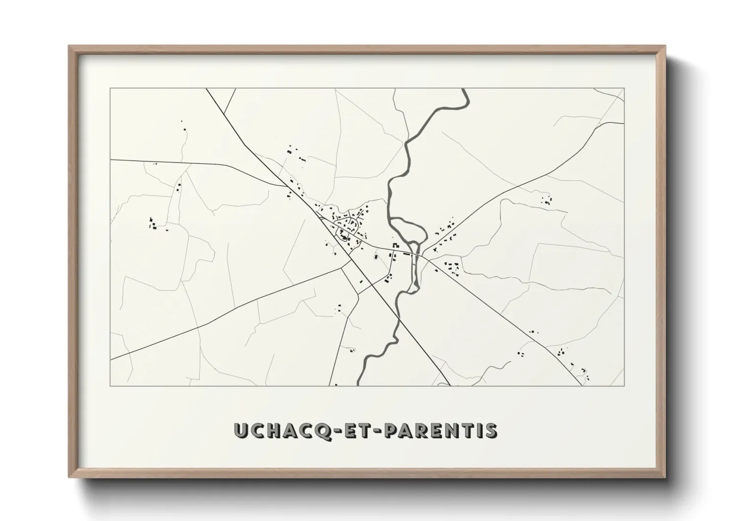 Une affiche de carte sur Uchacq-et-Parentis