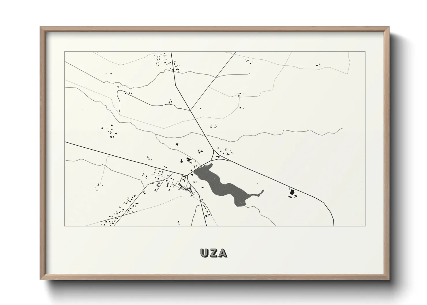 Une affiche de carte sur Uza