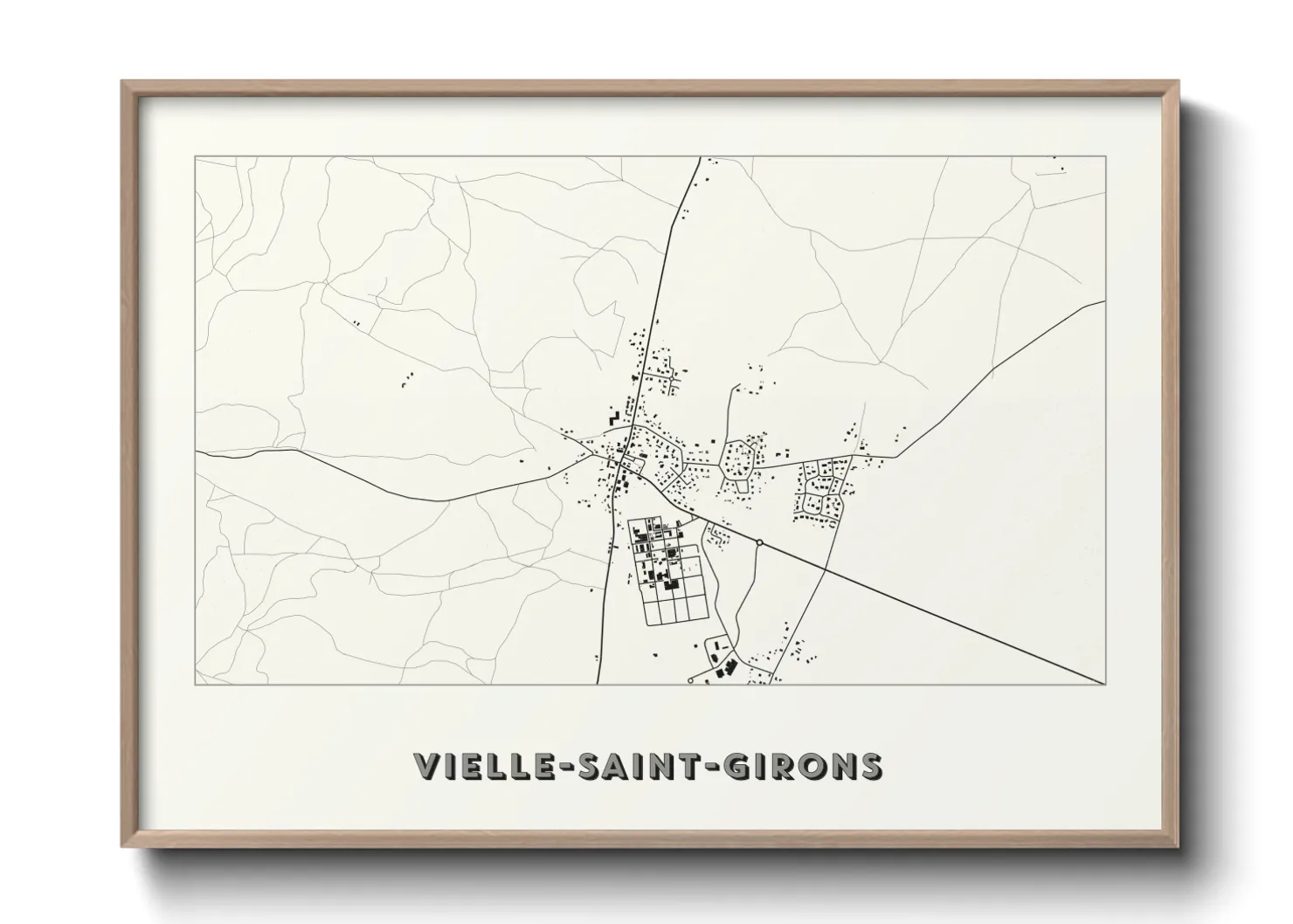 Une affiche de carte sur Vielle-Saint-Girons