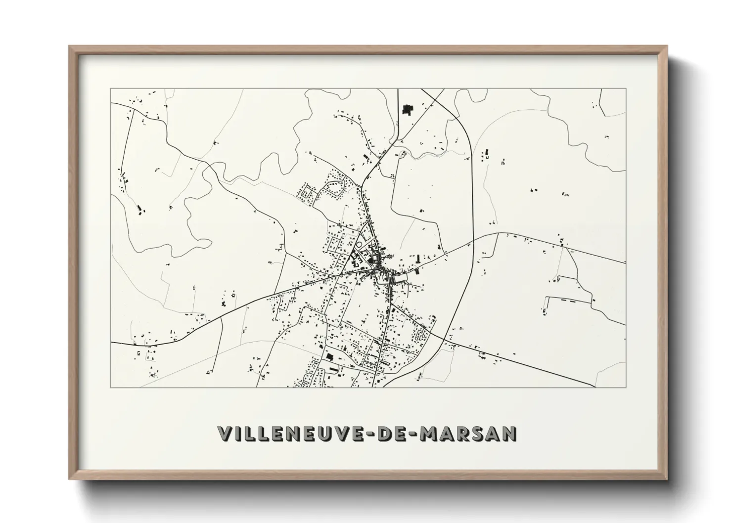 Une affiche de carte sur Villeneuve-de-Marsan