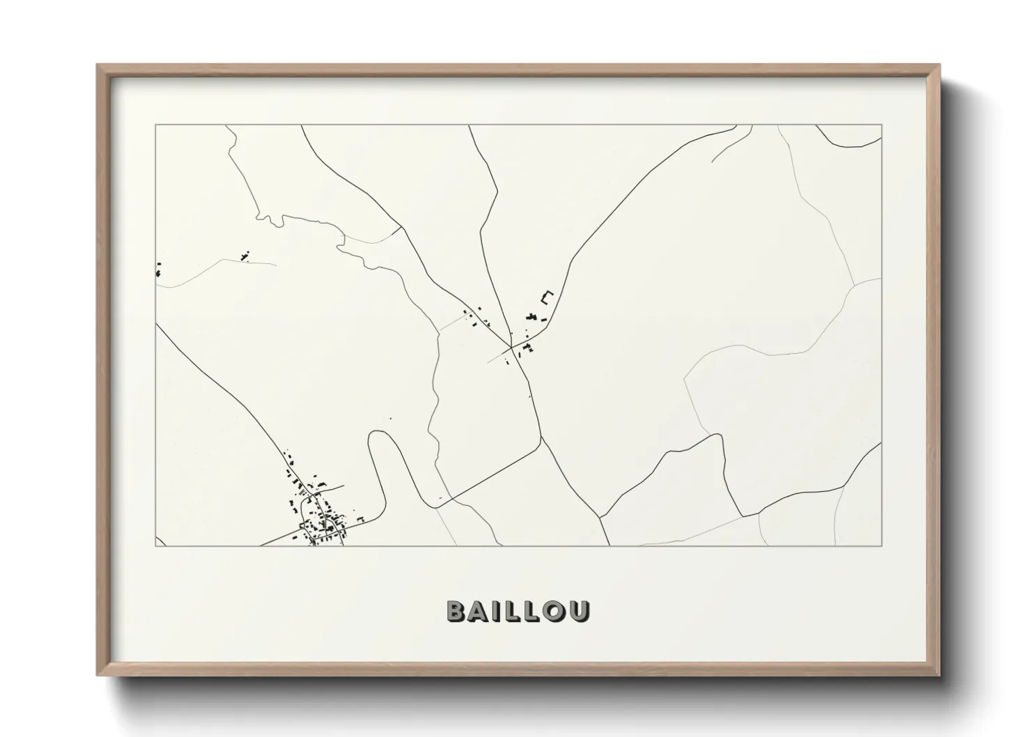 Une affiche de carte sur Baillou