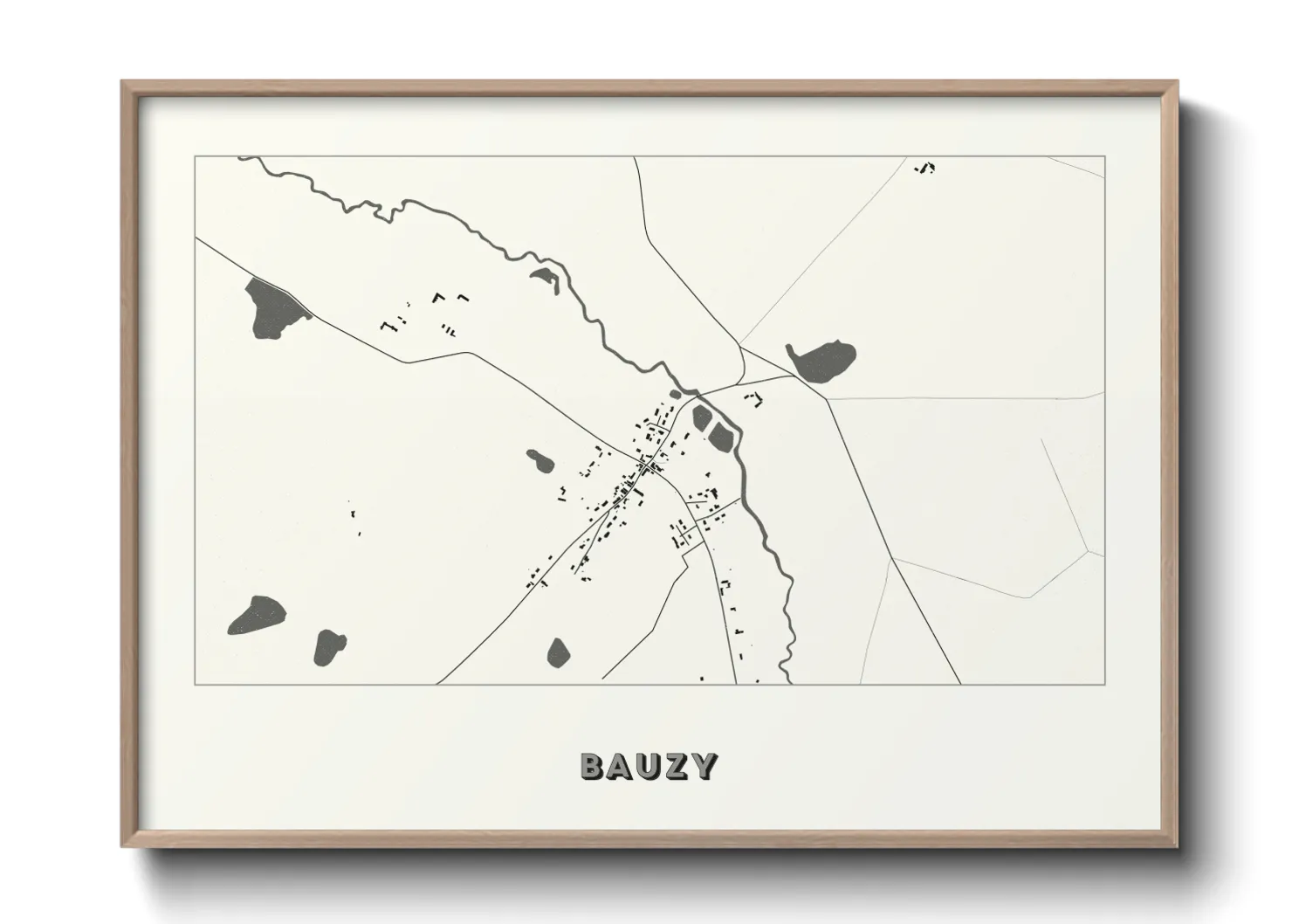 Une affiche de carte sur Bauzy
