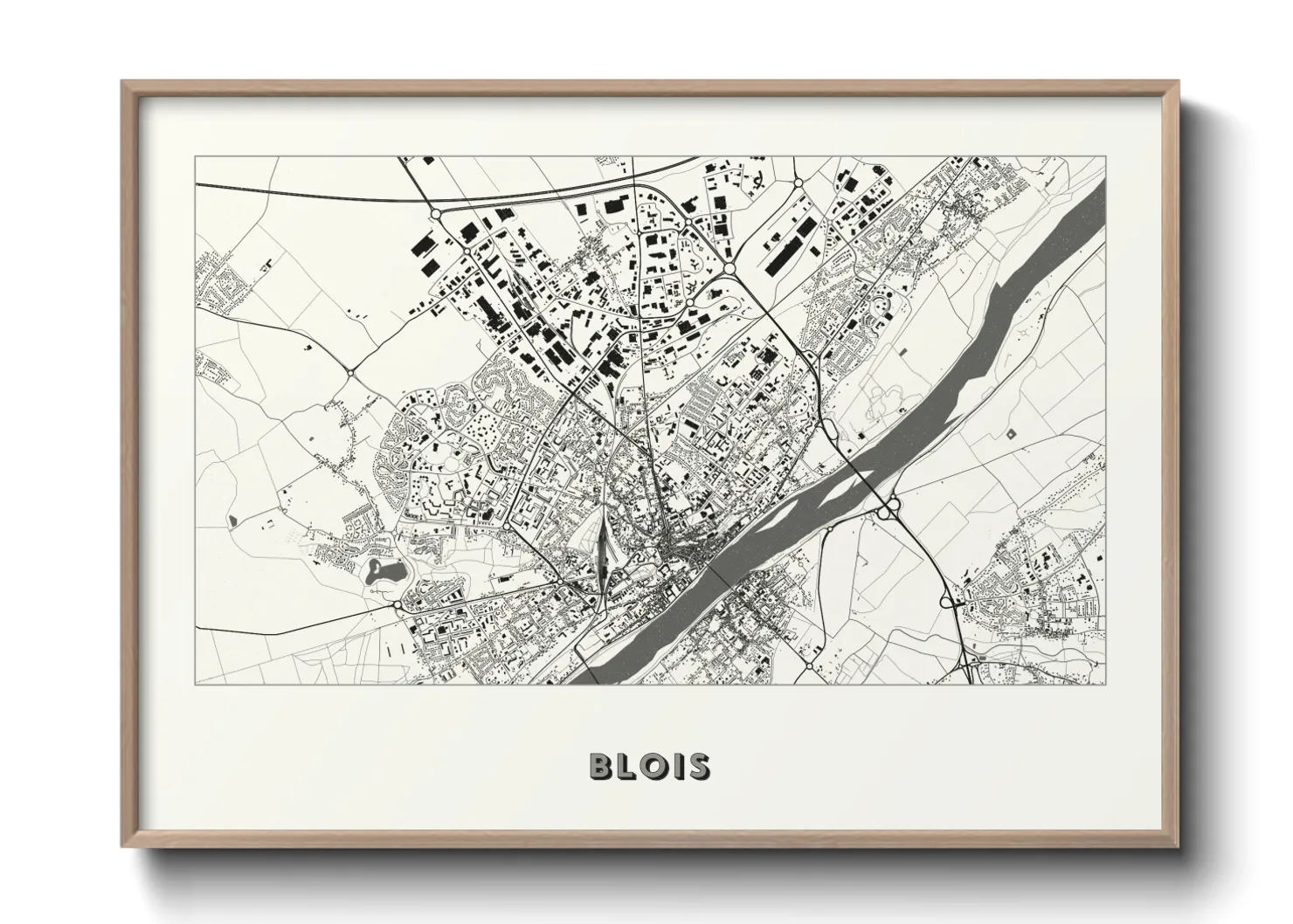 Une affiche de carte sur Blois
