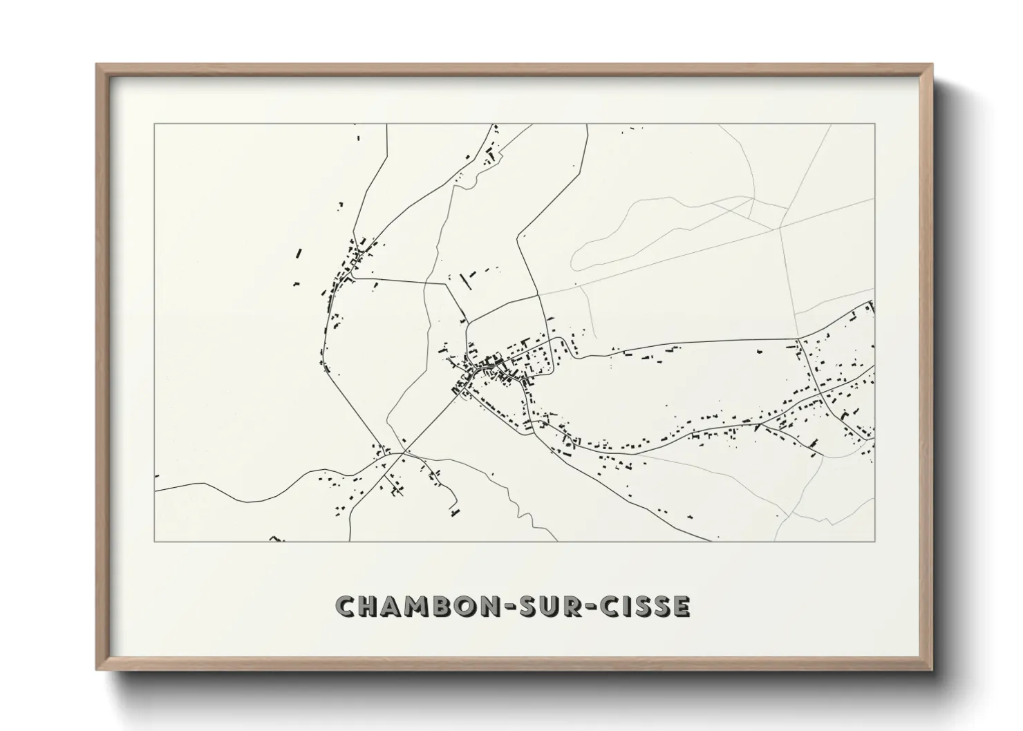 Une affiche de carte sur Chambon-sur-Cisse