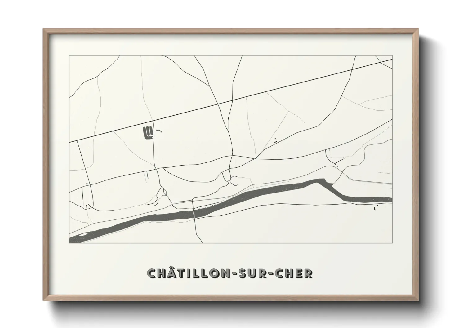 Une affiche de carte sur Châtillon-sur-Cher