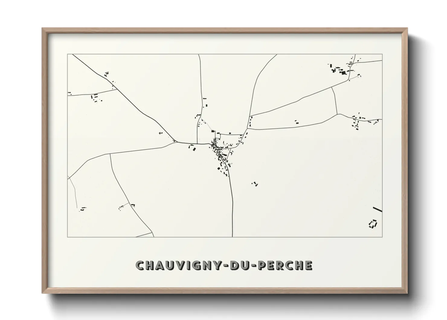 Une affiche de carte sur Chauvigny-du-Perche