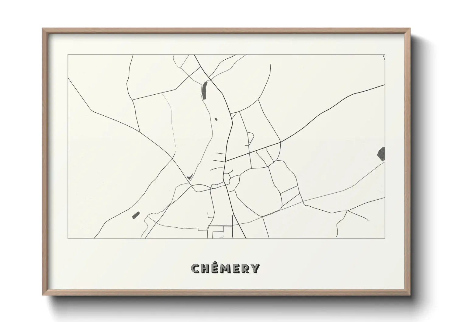 Une affiche de carte sur Chémery