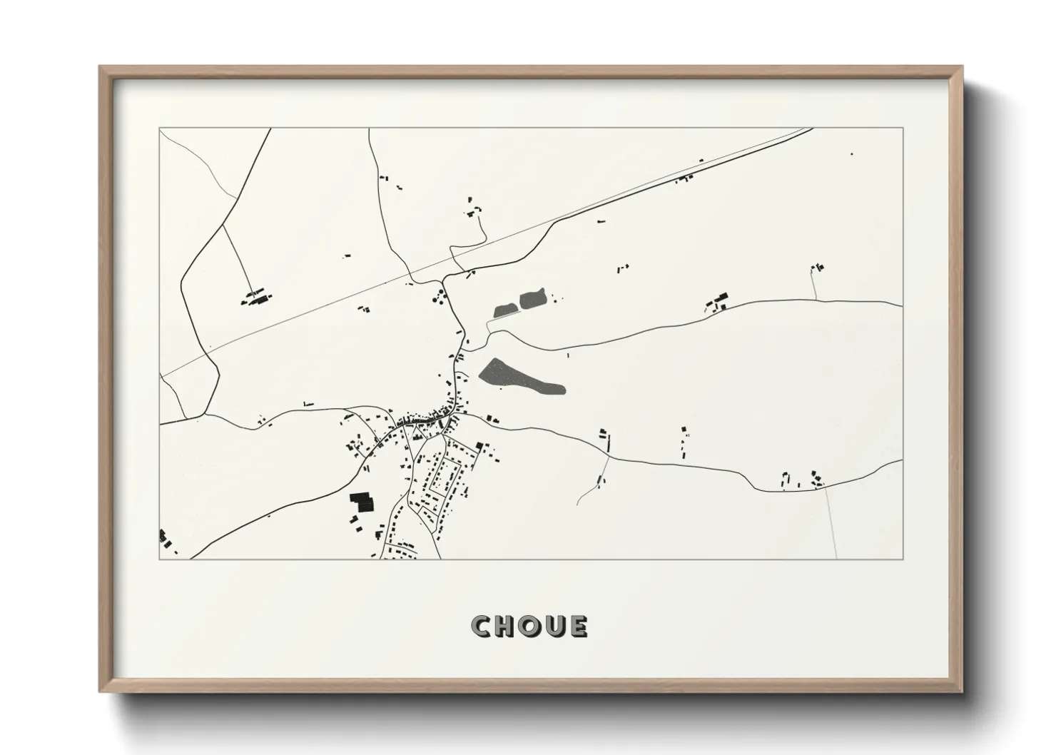 Une affiche de carte sur Choue
