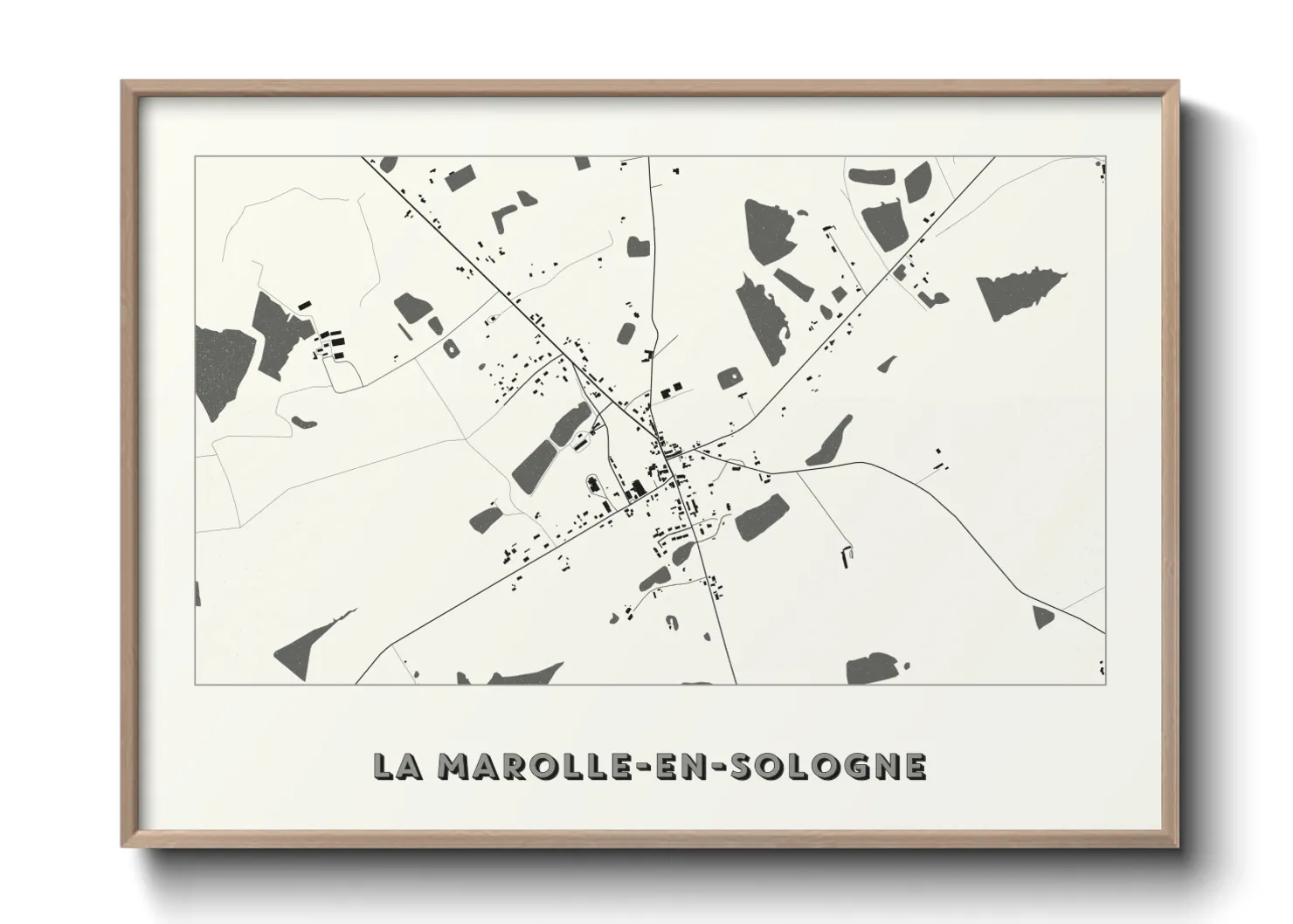 Une affiche de carte sur La Marolle-en-Sologne