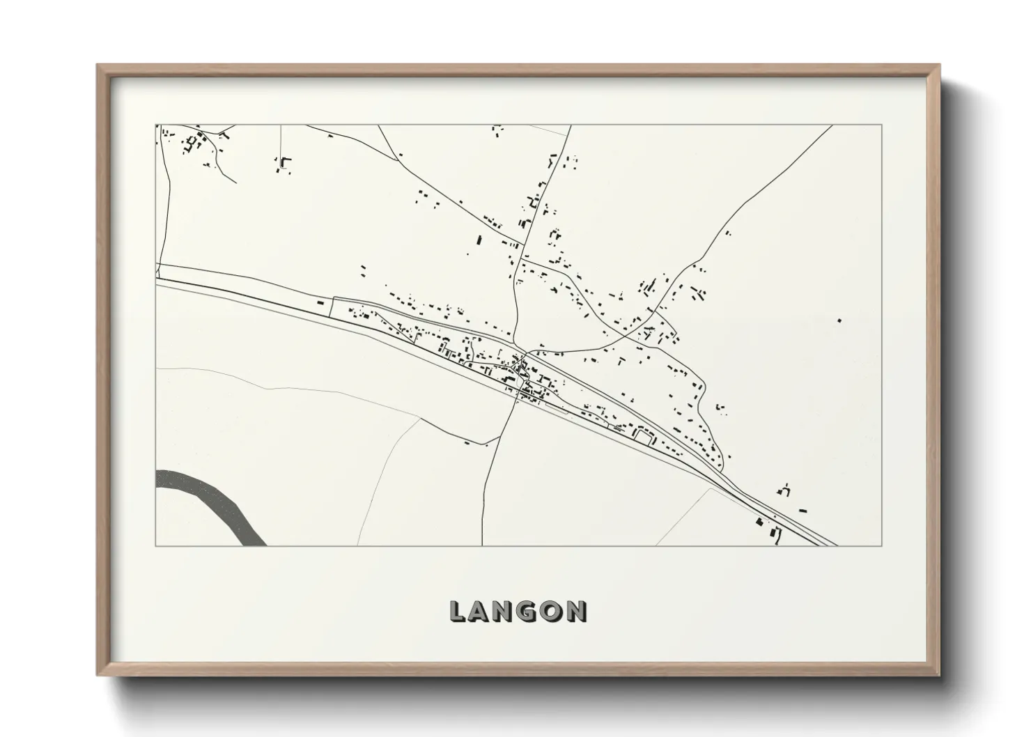 Une affiche de carte sur Langon