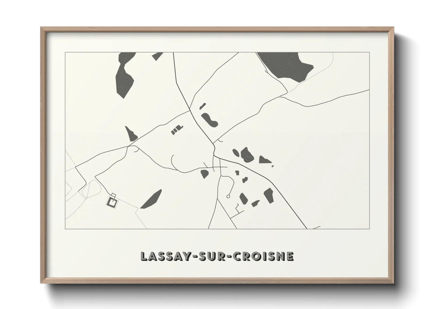 Une affiche de carte sur Lassay-sur-Croisne