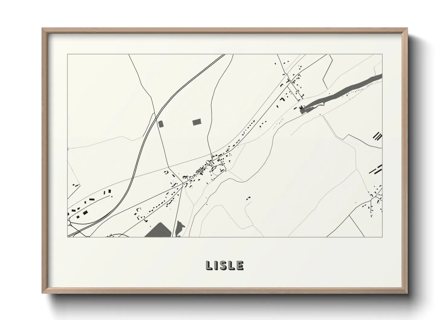 Une affiche de carte sur Lisle
