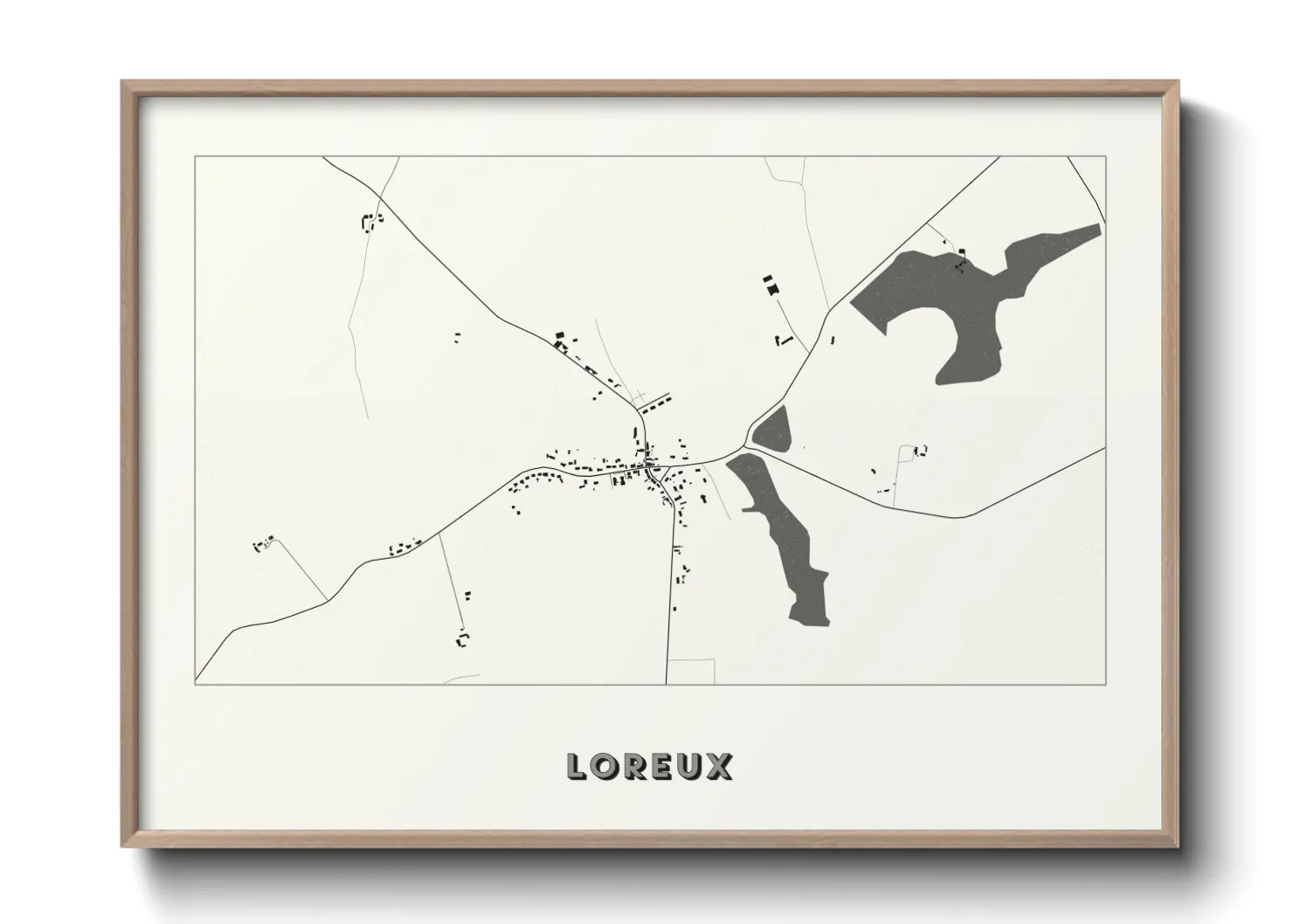 Une affiche de carte sur Loreux