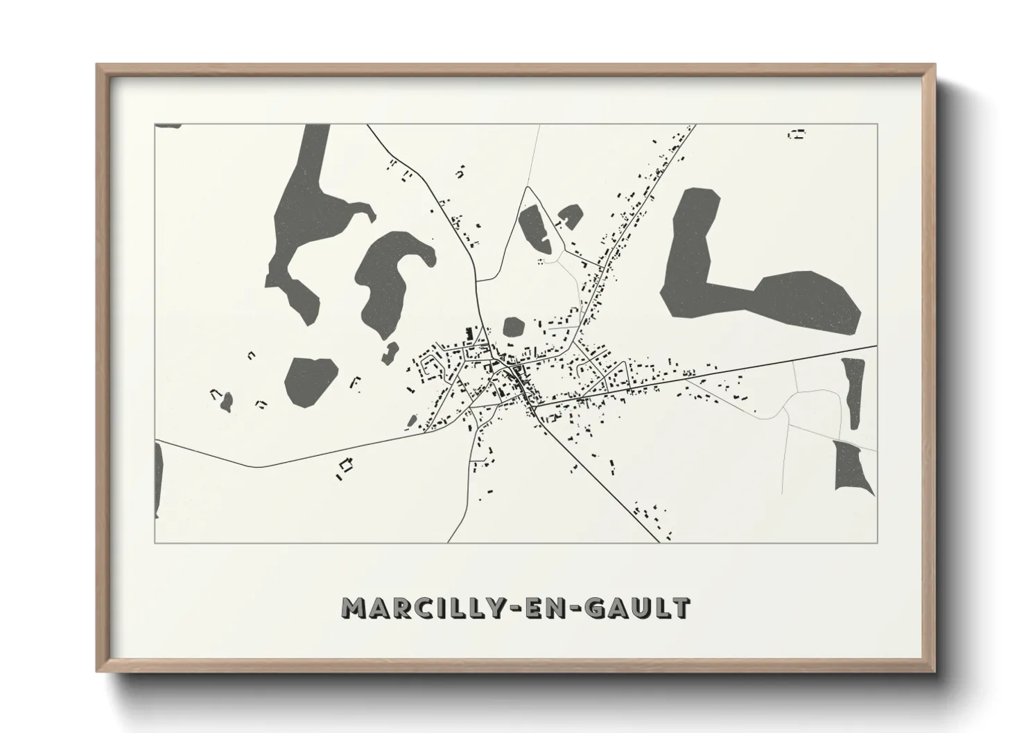 Une affiche de carte sur Marcilly-en-Gault