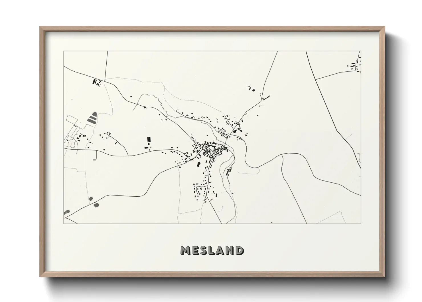 Une affiche de carte sur Mesland