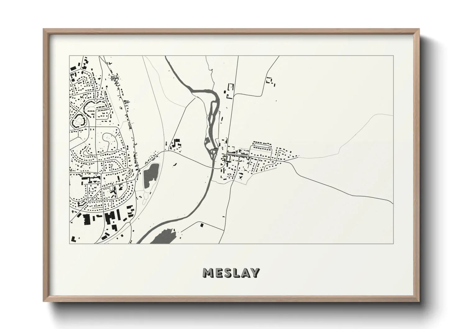 Une affiche de carte sur Meslay