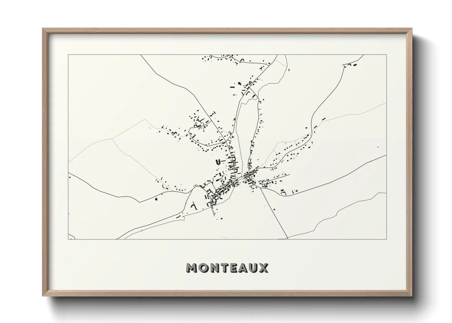 Une affiche de carte sur Monteaux