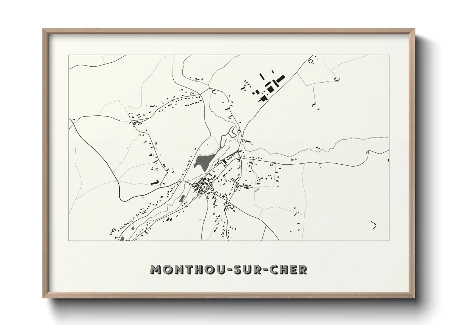 Une affiche de carte sur Monthou-sur-Cher