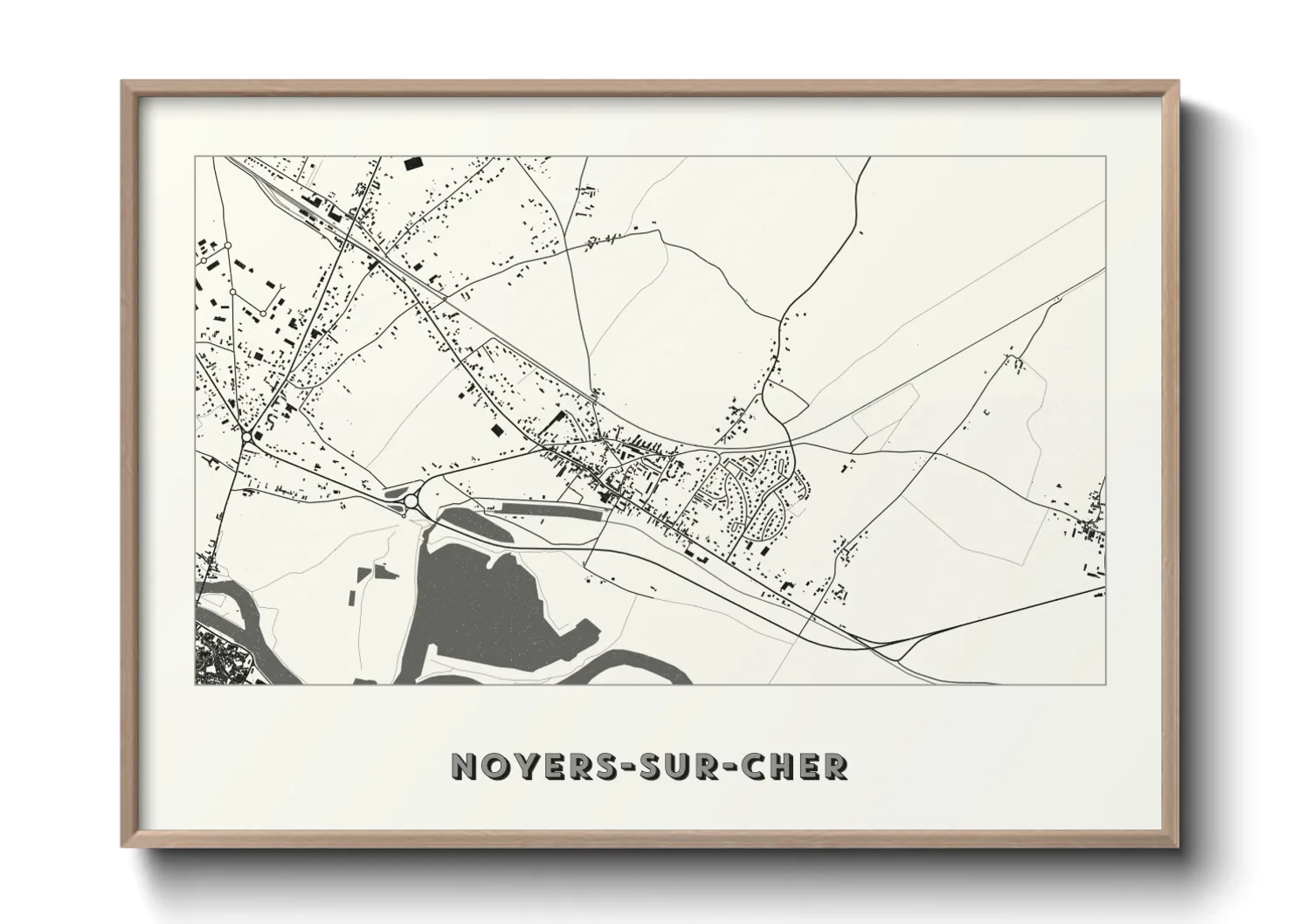 Une affiche de carte sur Noyers-sur-Cher