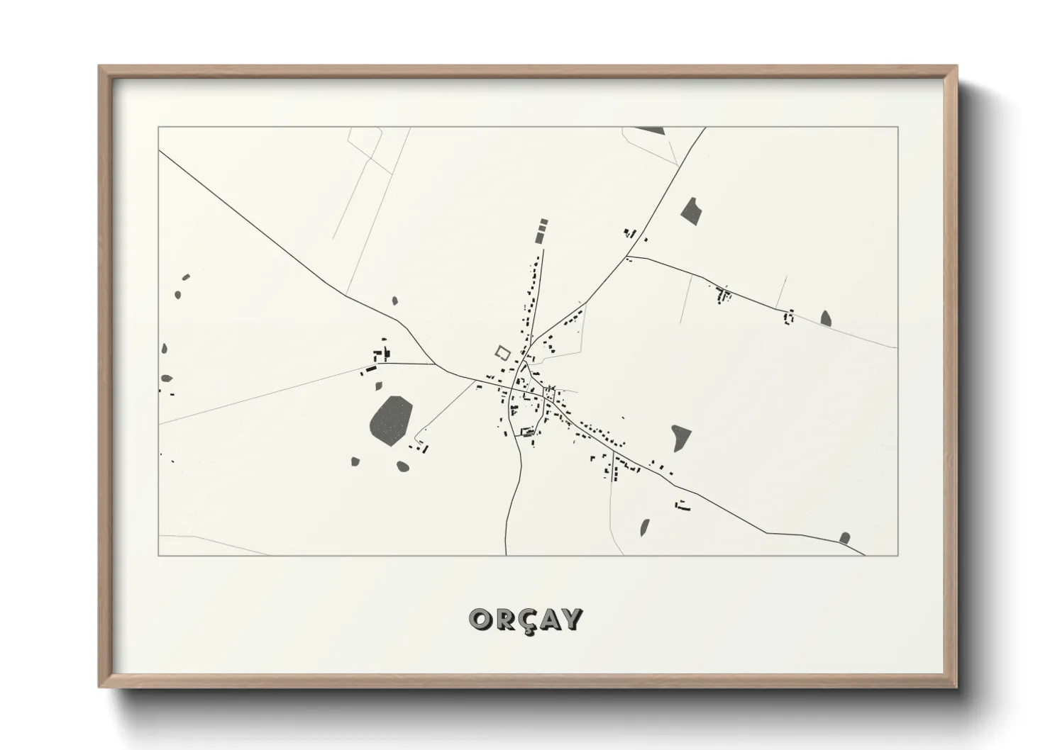 Une affiche de carte sur Orçay