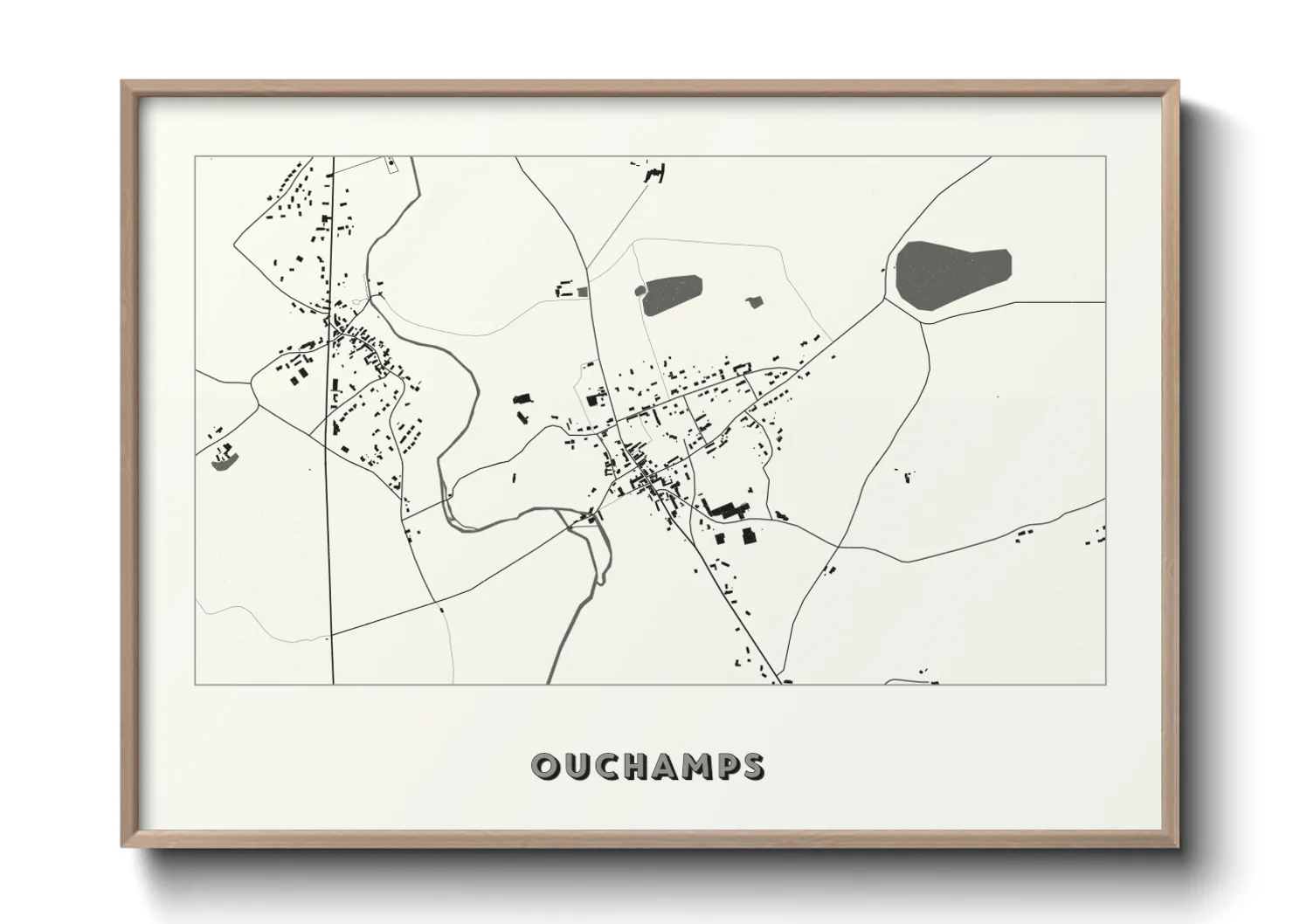Une affiche de carte sur Ouchamps