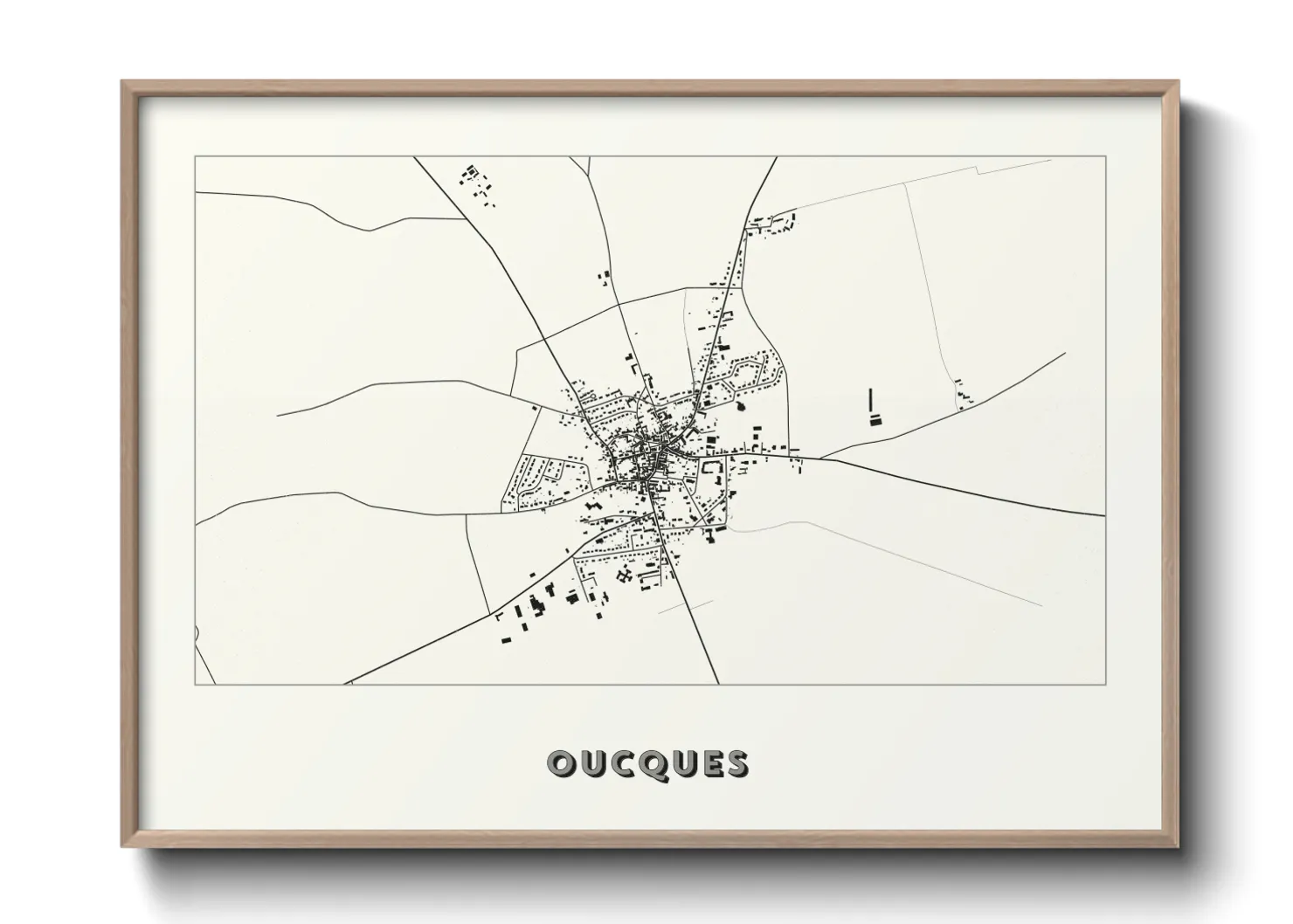 Une affiche de carte sur Oucques