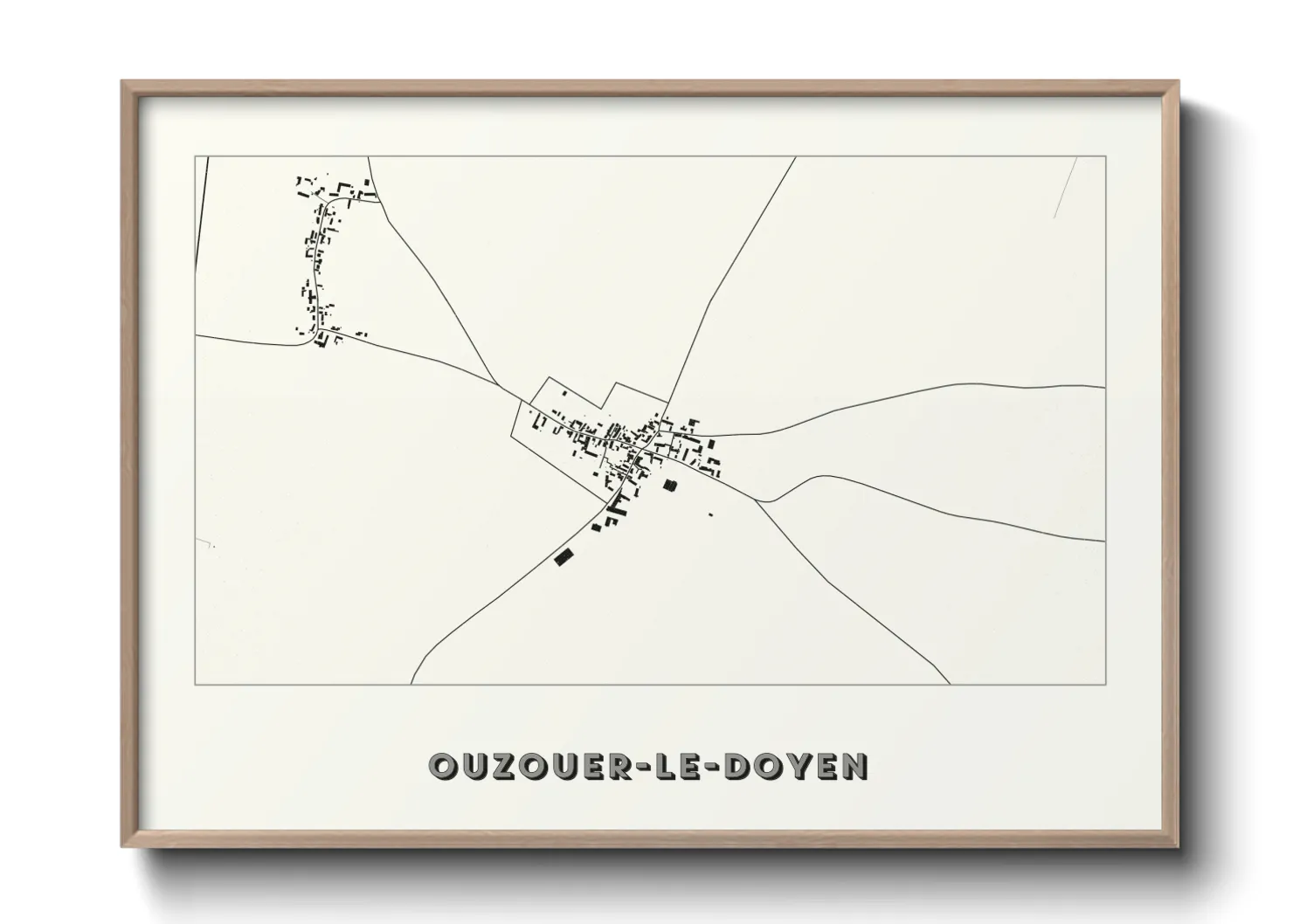 Une affiche de carte sur Ouzouer-le-Doyen
