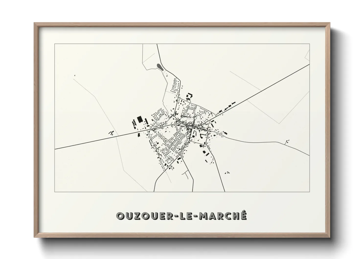 Une affiche de carte sur Ouzouer-le-Marché