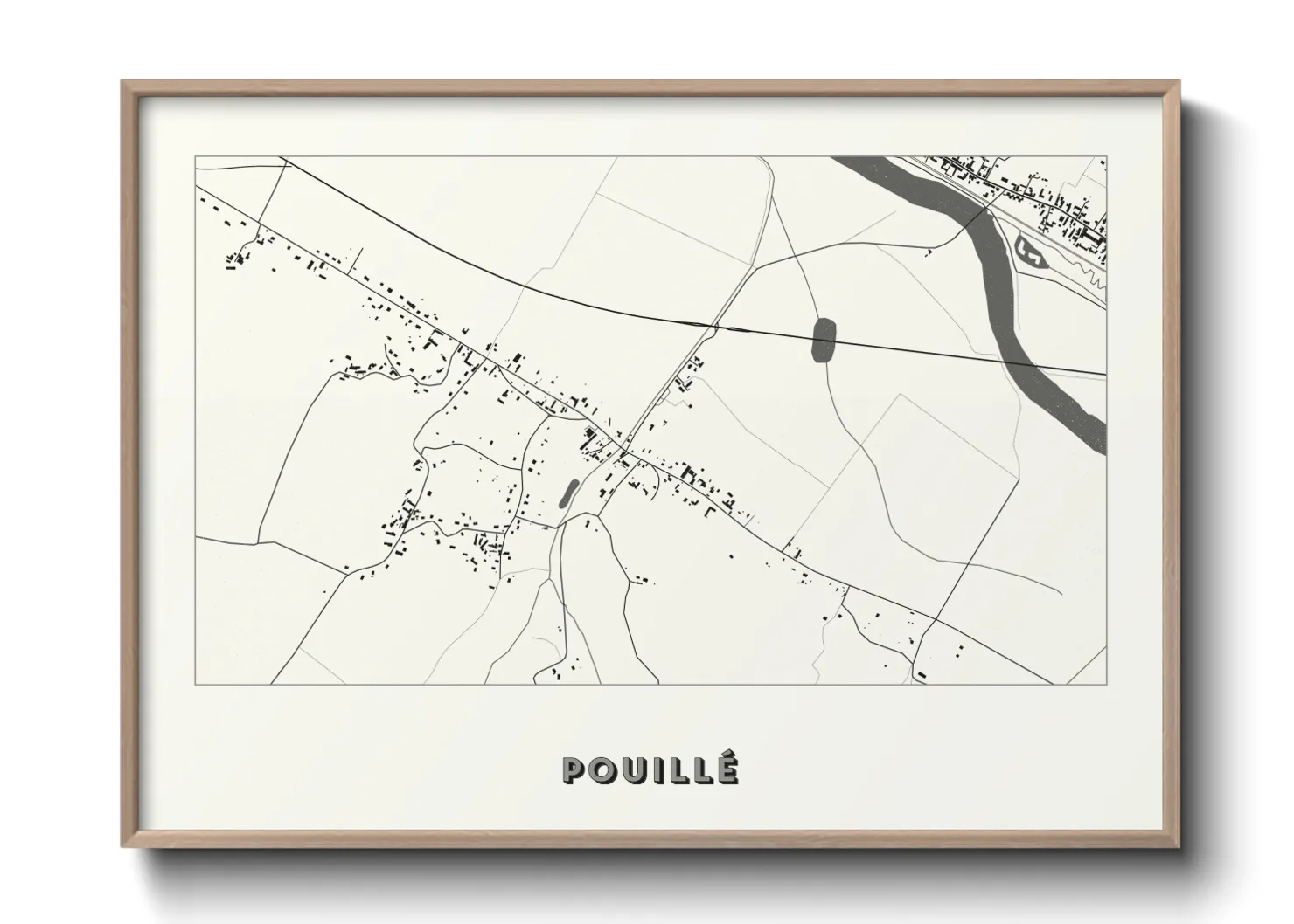 Une affiche de carte sur Pouillé