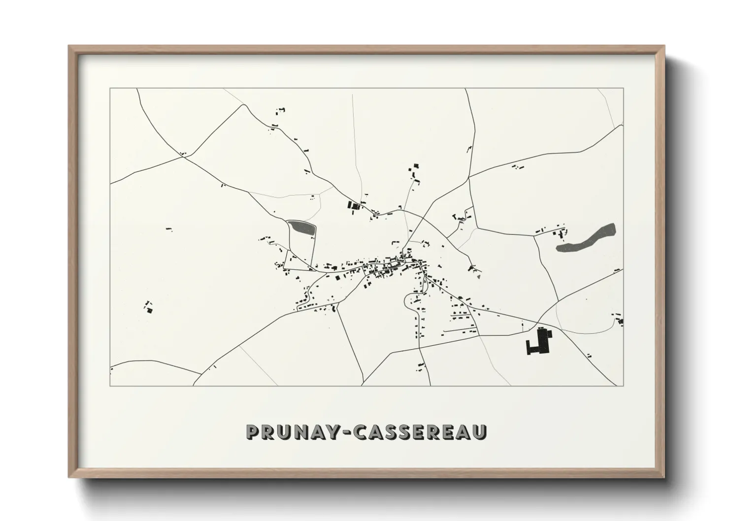 Une affiche de carte sur Prunay-Cassereau