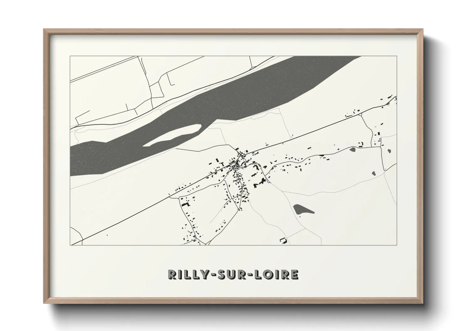Une affiche de carte sur Rilly-sur-Loire
