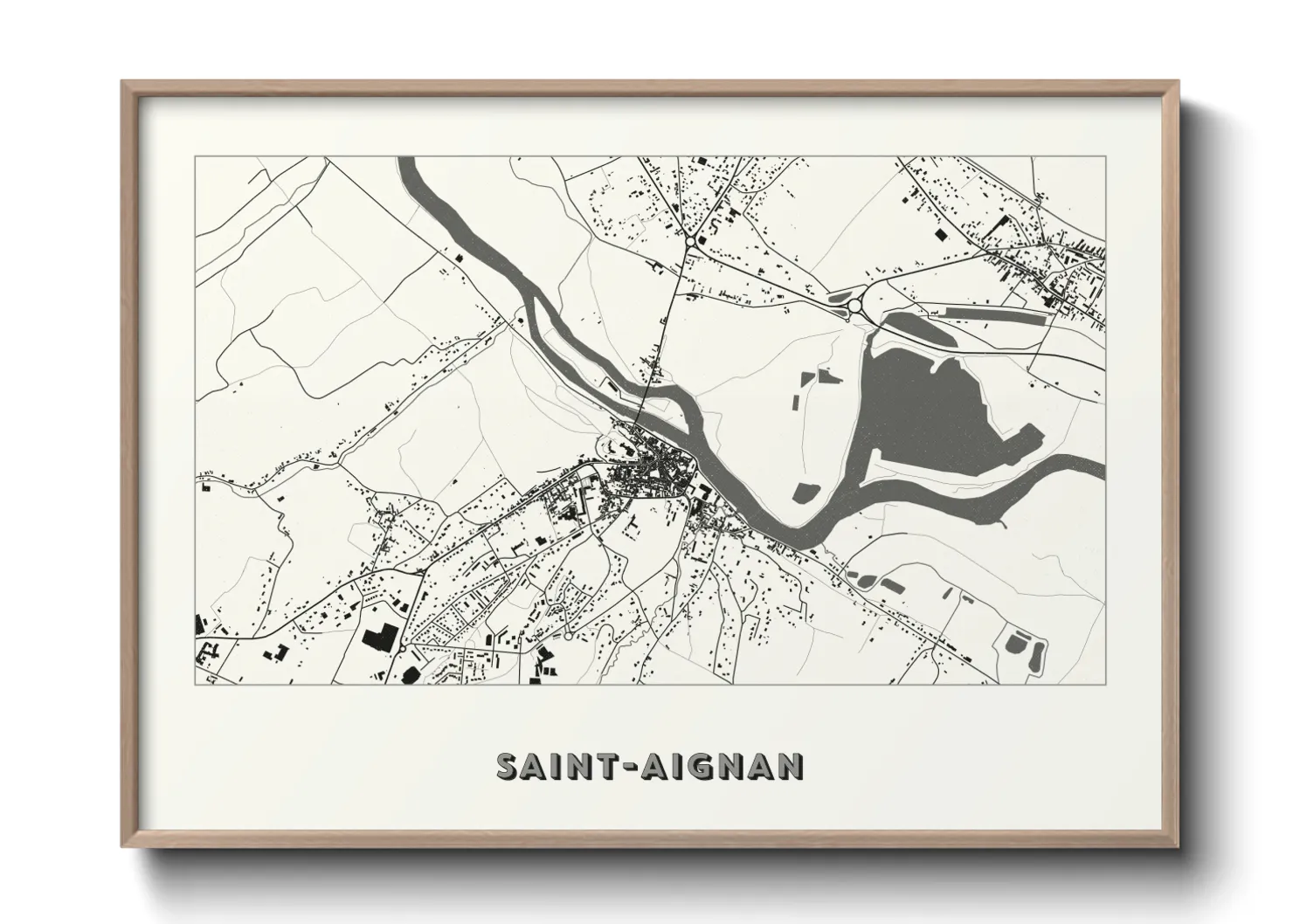 Une affiche de carte sur Saint-Aignan