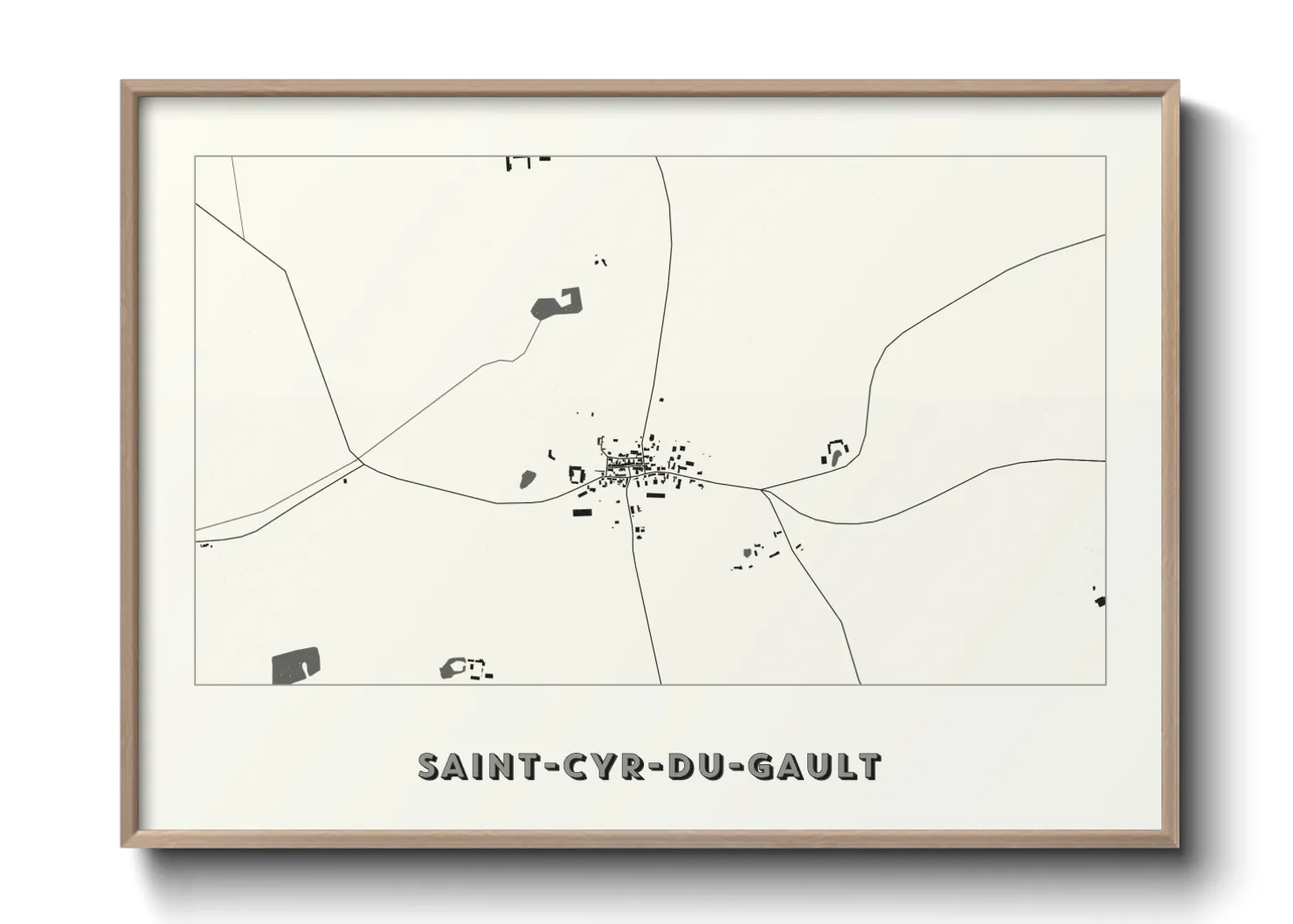 Une affiche de carte sur Saint-Cyr-du-Gault