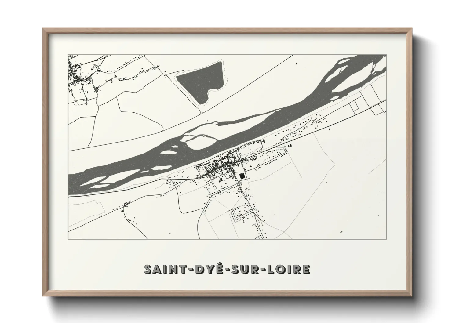 Une affiche de carte sur Saint-Dyé-sur-Loire