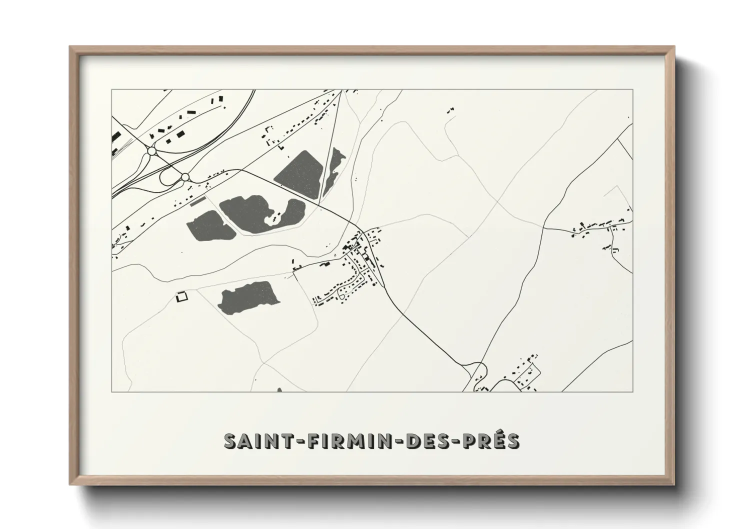 Une affiche de carte sur Saint-Firmin-des-Prés