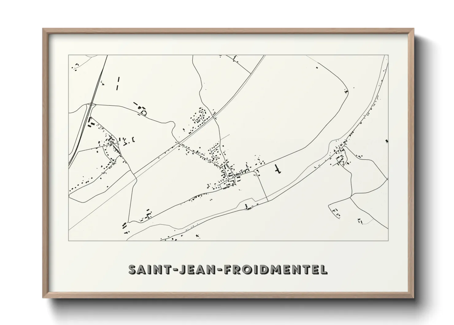 Une affiche de carte sur Saint-Jean-Froidmentel