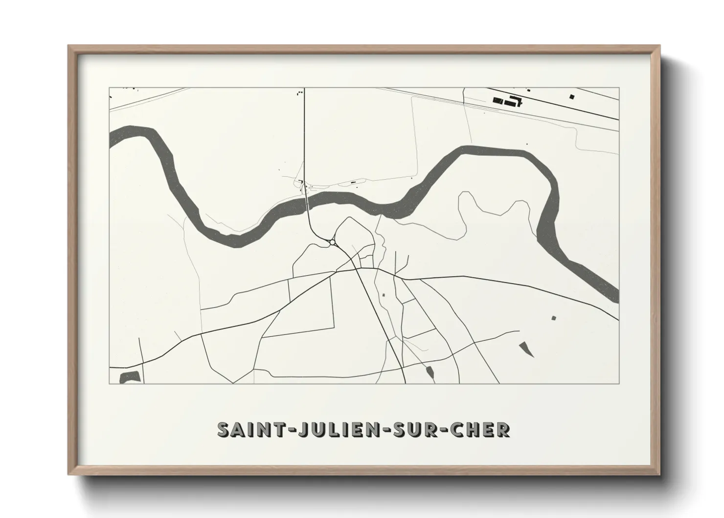 Une affiche de carte sur Saint-Julien-sur-Cher