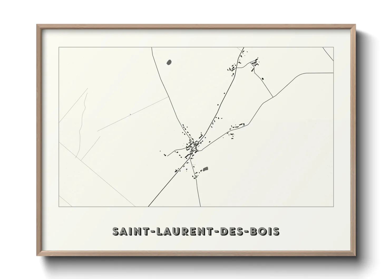 Une affiche de carte sur Saint-Laurent-des-Bois