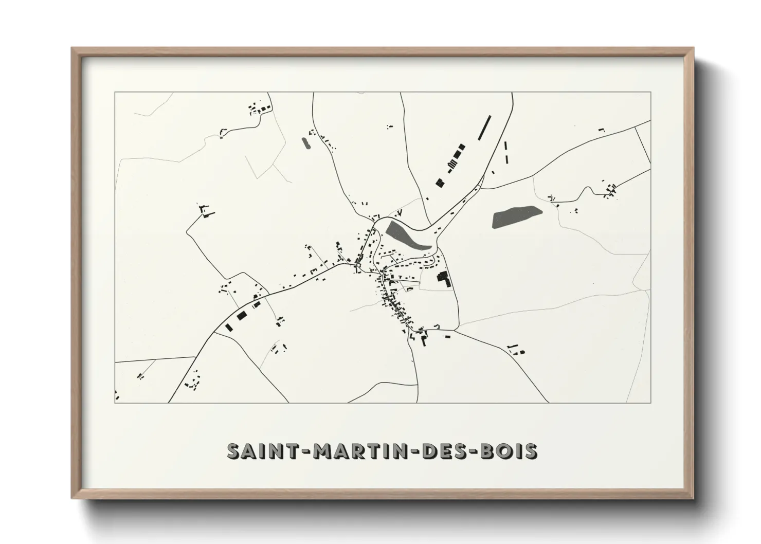 Une affiche de carte sur Saint-Martin-des-Bois