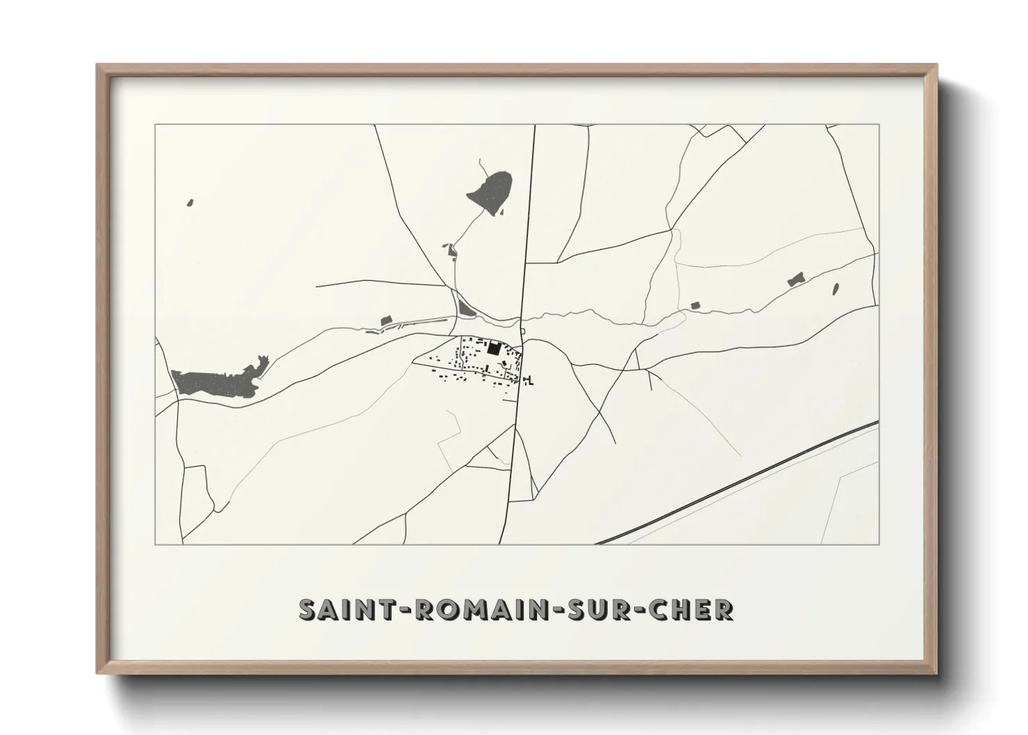Une affiche de carte sur Saint-Romain-sur-Cher