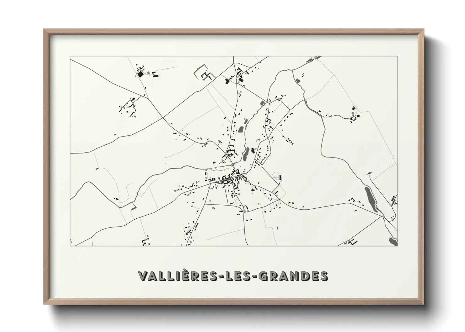 Une affiche de carte sur Vallières-les-Grandes