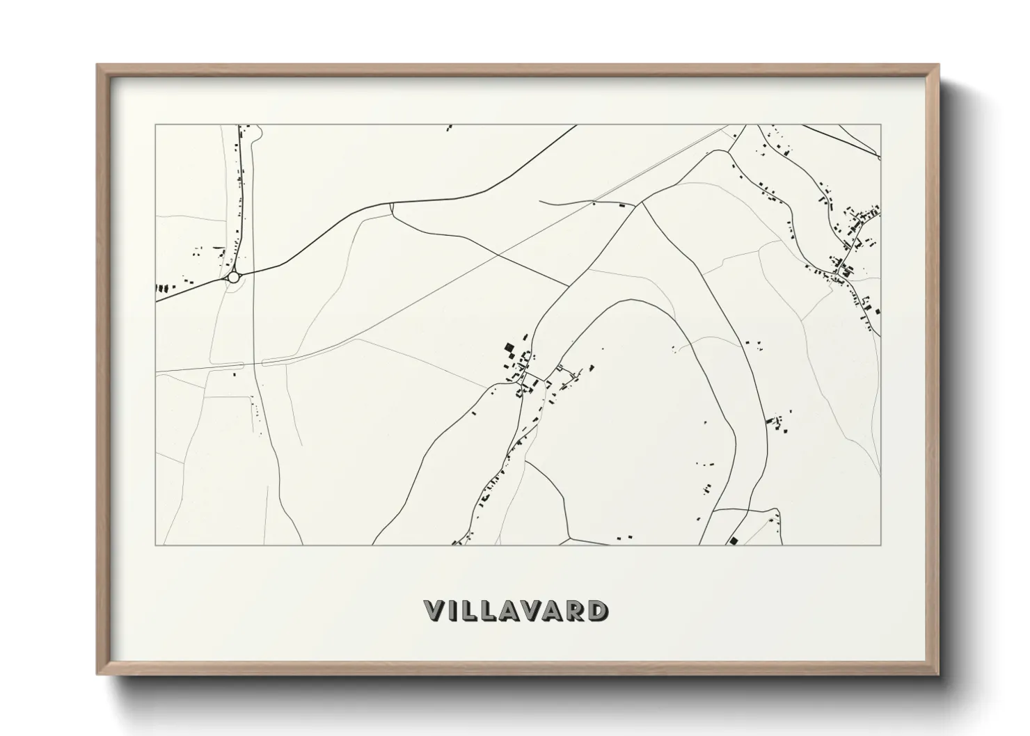 Une affiche de carte sur Villavard
