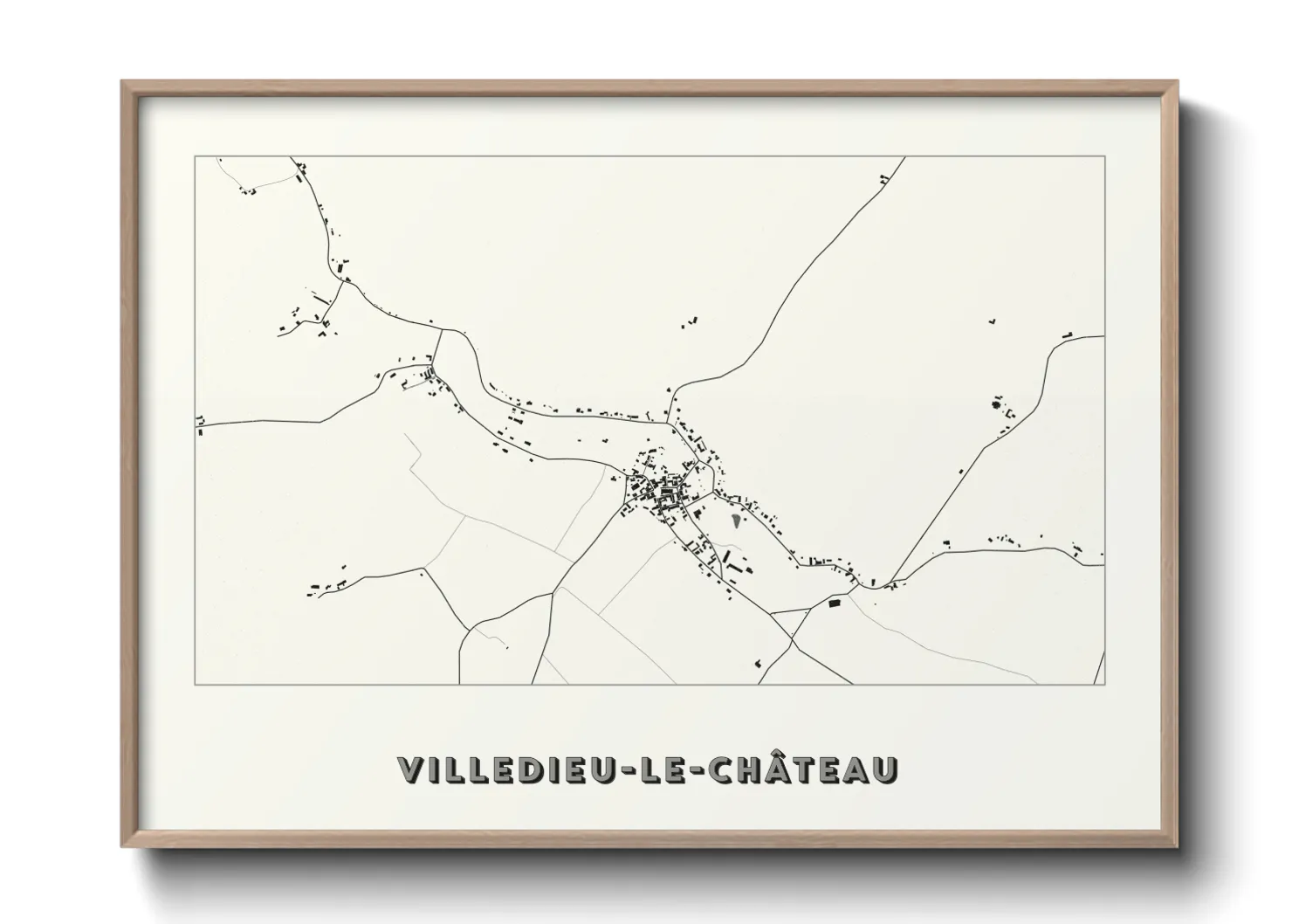 Une affiche de carte sur Villedieu-le-Château