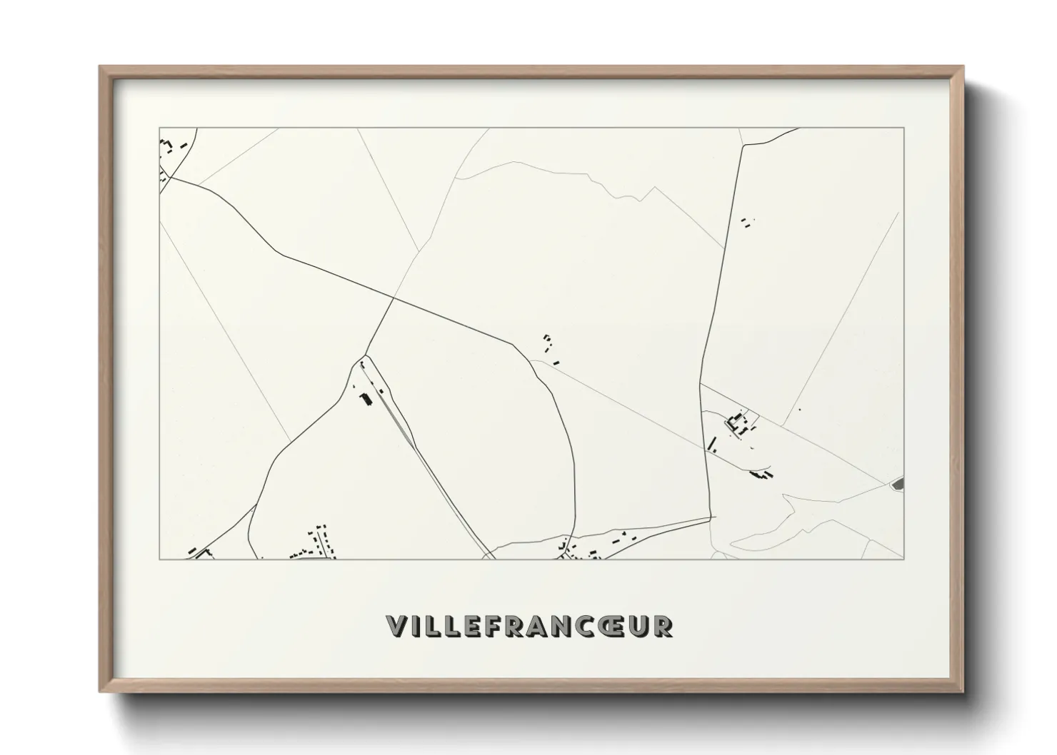Une affiche de carte sur Villefrancœur