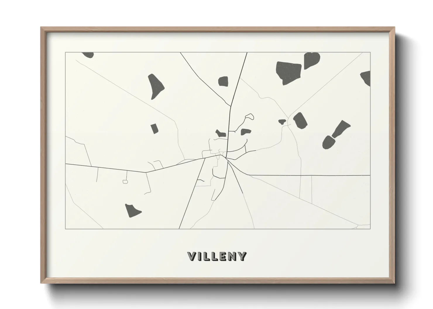 Une affiche de carte sur Villeny